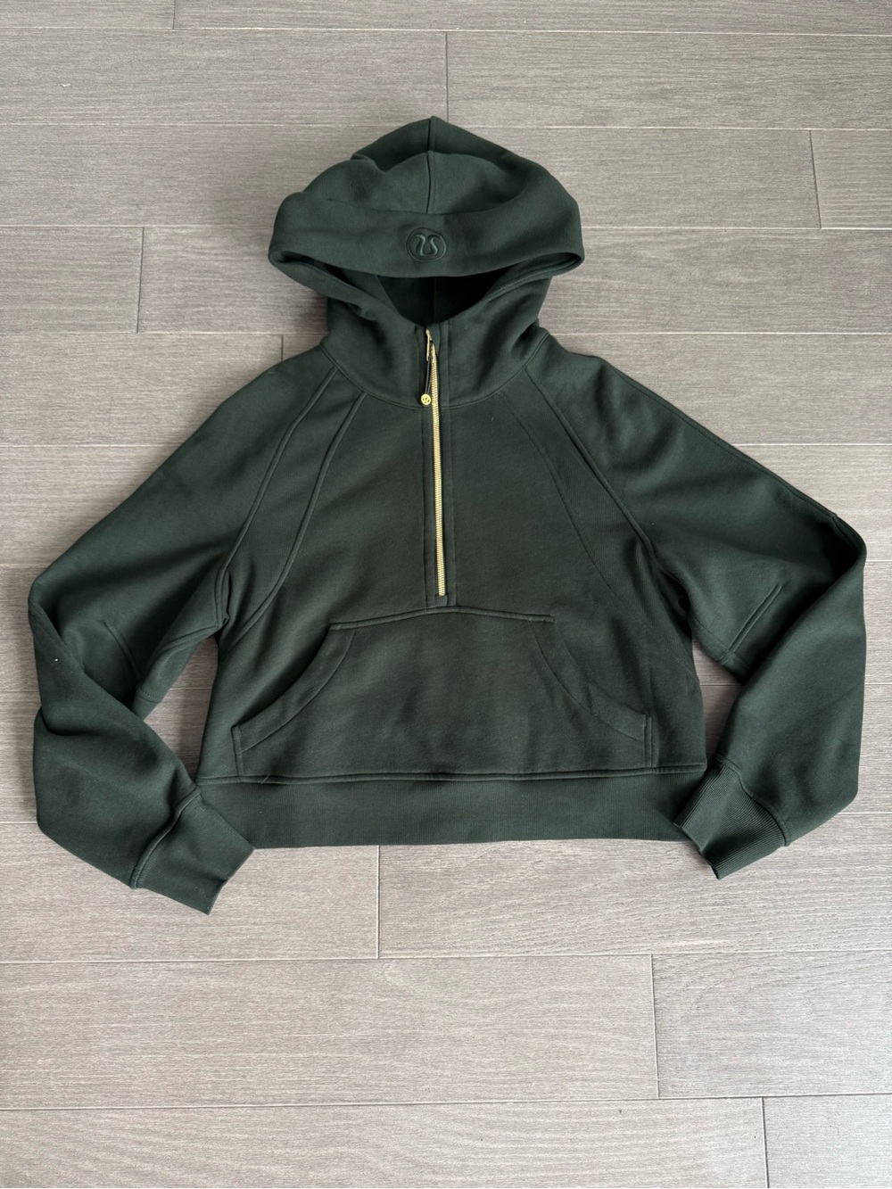 Lululemon Scuba Oversized Half-Zip Hoodie in Forest Legacy Green / Gold XS / S - Picture 15 of 16